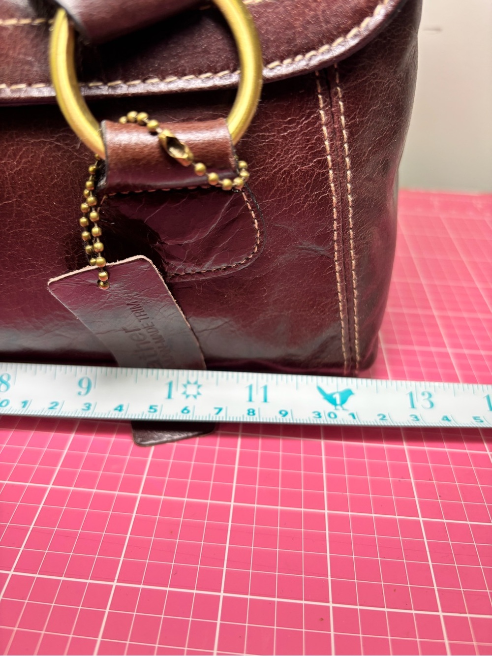 Vintage Y2K APT9 Womens Brown Leather Shoulder Bag Purse Handbag Dbl Handle Tote - Picture 13 of 16